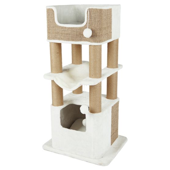Lucano Cat Tower Scratching Post Cream, LIGHT BROWN, hi-res image number null