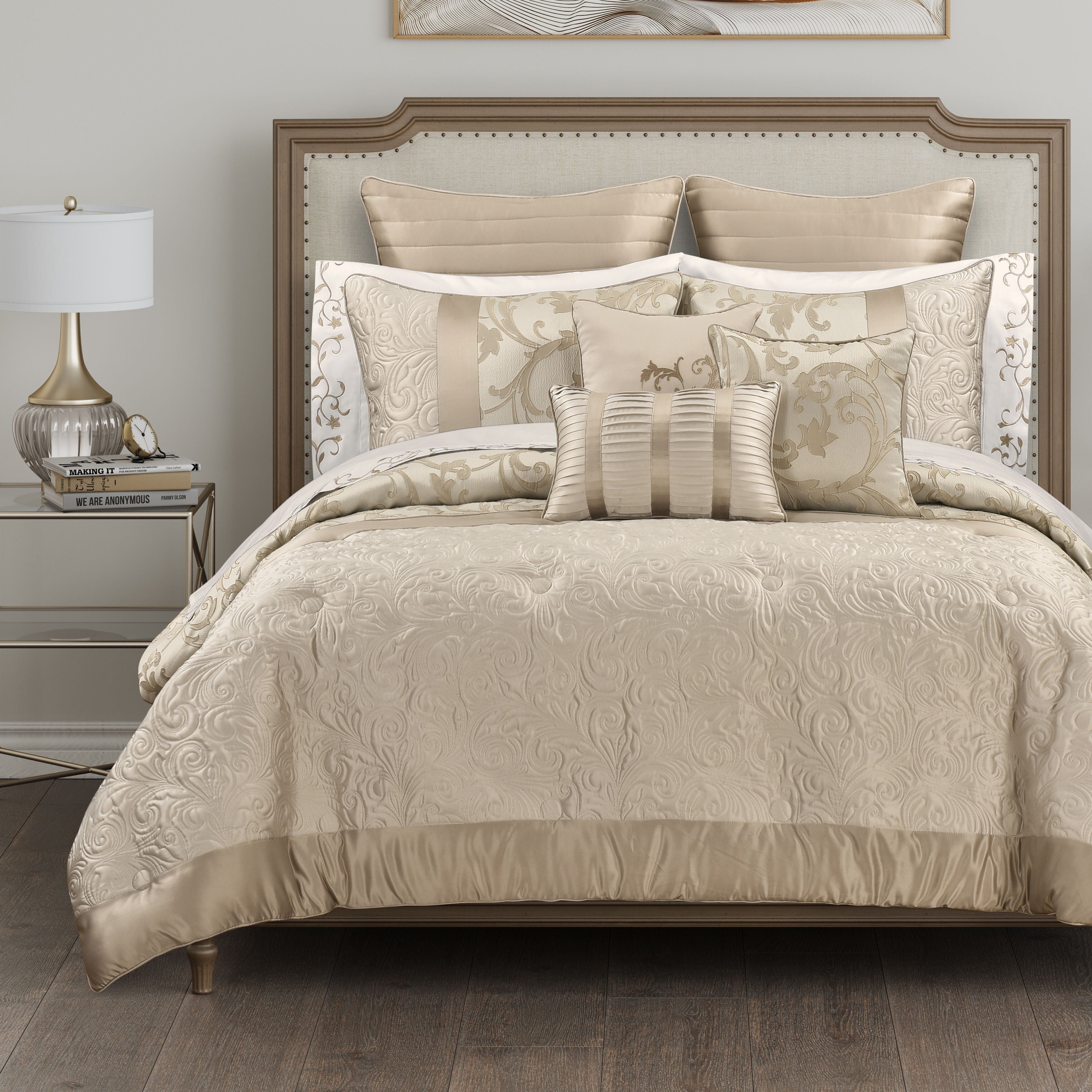 SPECTRA KING/CAL KING 3PC. COMFORTER SET, TAUPE, hi-res image number 0