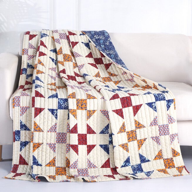 Savannah Quilted Throw Blanket, IVORY, hi-res image number 0