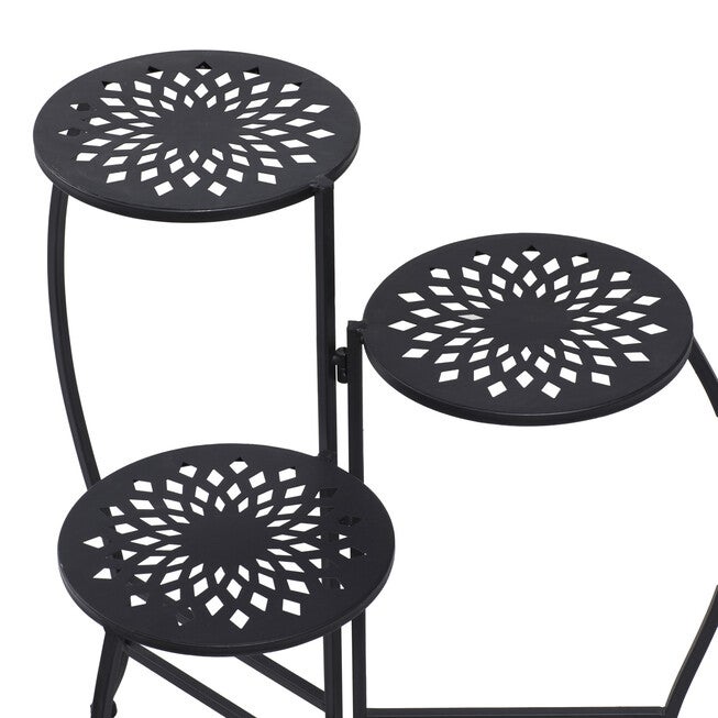 3-Tier Black Metal Traditional Plant Stand, , alternate image number 7