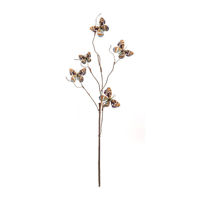 Blue And Orange Wire Butterfly Spray (Set Of 6), , on-hover image number null