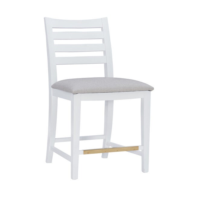 Flynn Counter Stool White Upholstered Set of 2, WHITE, hi-res image number null