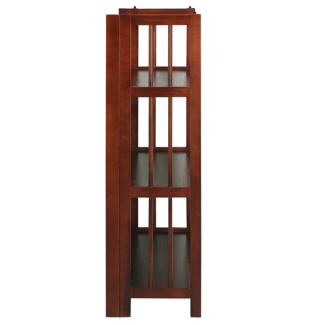 3-Shelf Folding Bookcase 14 inches Wide-Walnut, , alternate image number null