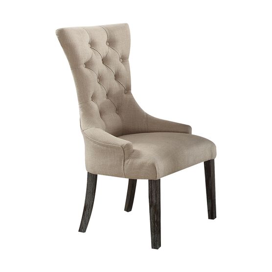 Dining Chair (Set-2), BEIGE WEATHERED ESPRESSO, hi-res image number null