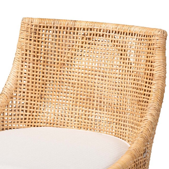 Bella Modern Bohemian Natural Brown Rattan Bar Stool, , alternate image number null