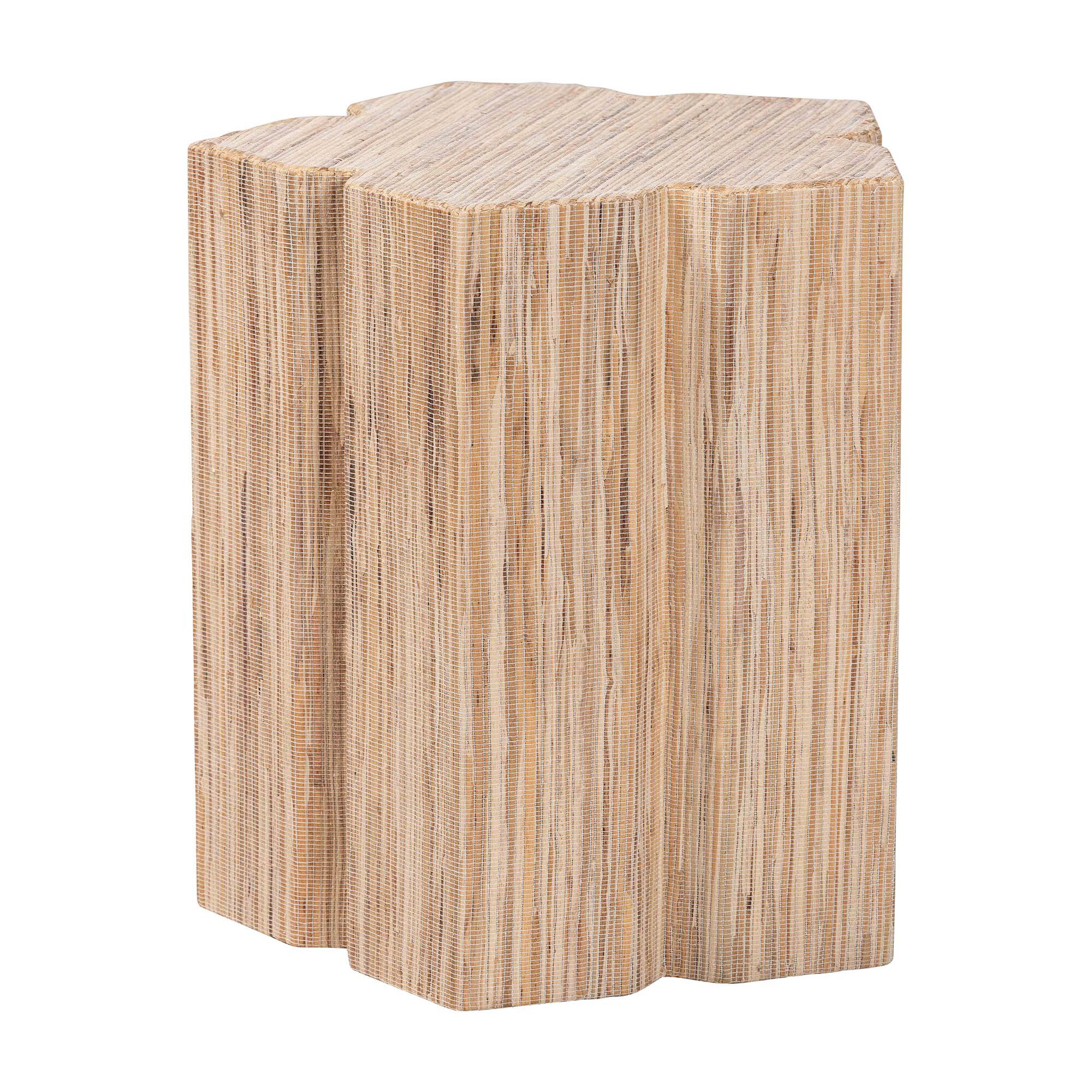 Janeth Bohemian Woven Grasscloth End Table, NATURAL, alternate image number 1
