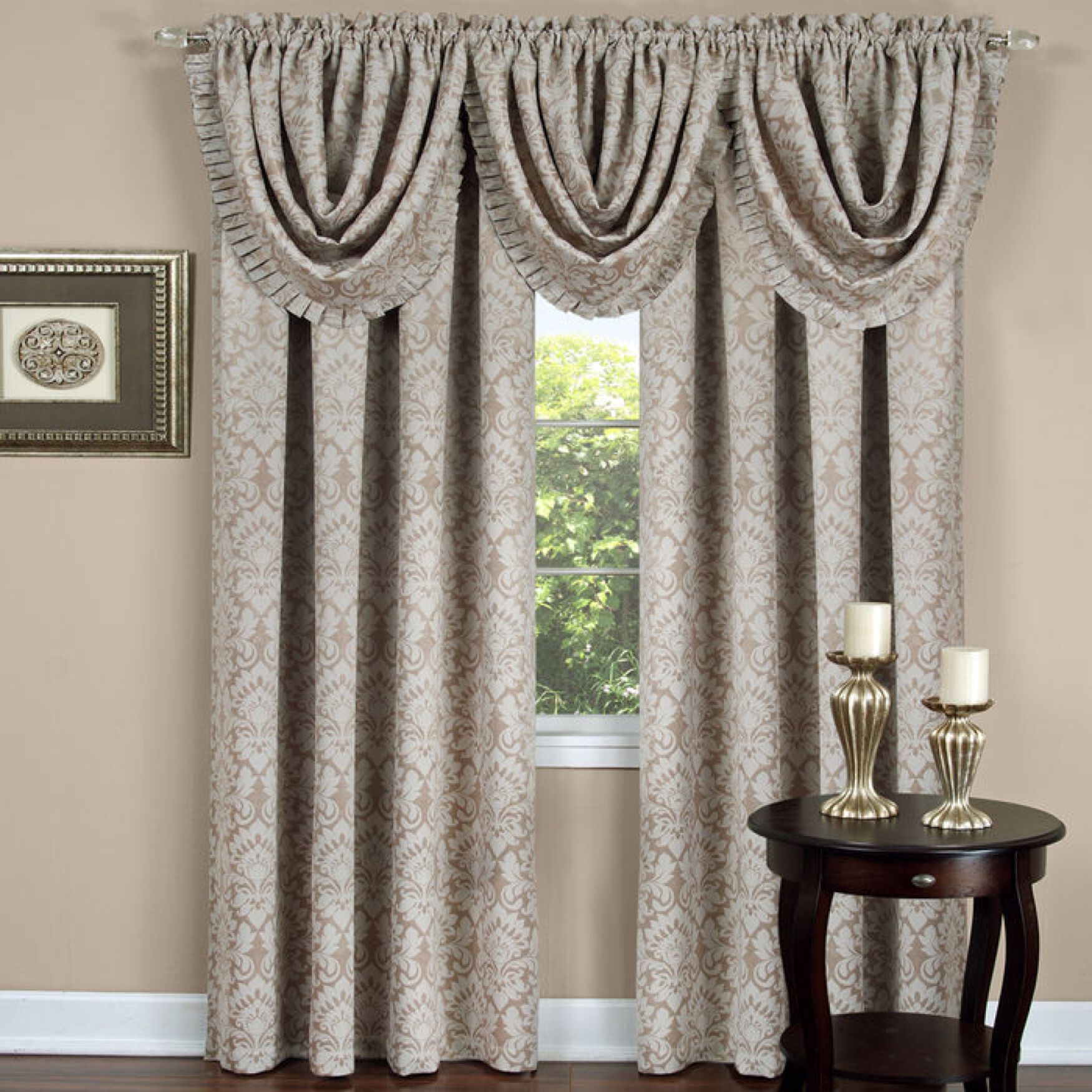 Sutton Window Curtain Panel, TAN, hi-res image number 0