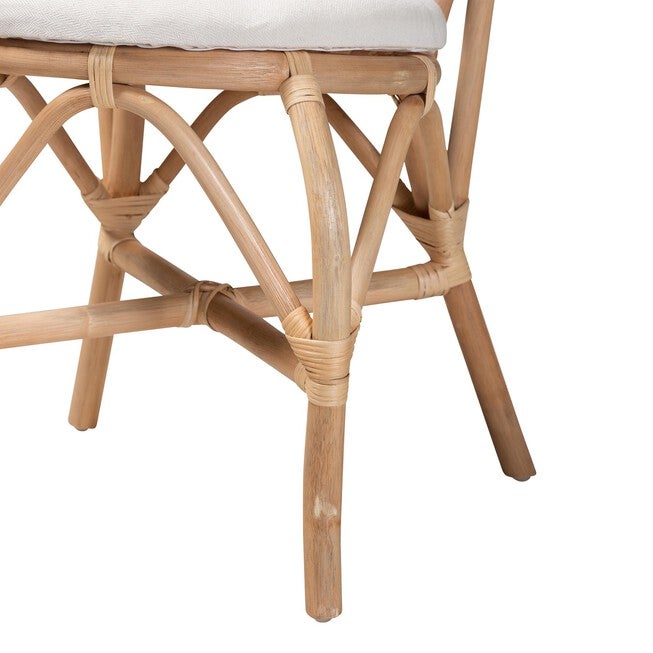 Jerica Modern Bohemian Natural Brown Rattan Dining Chair, , alternate image number 5