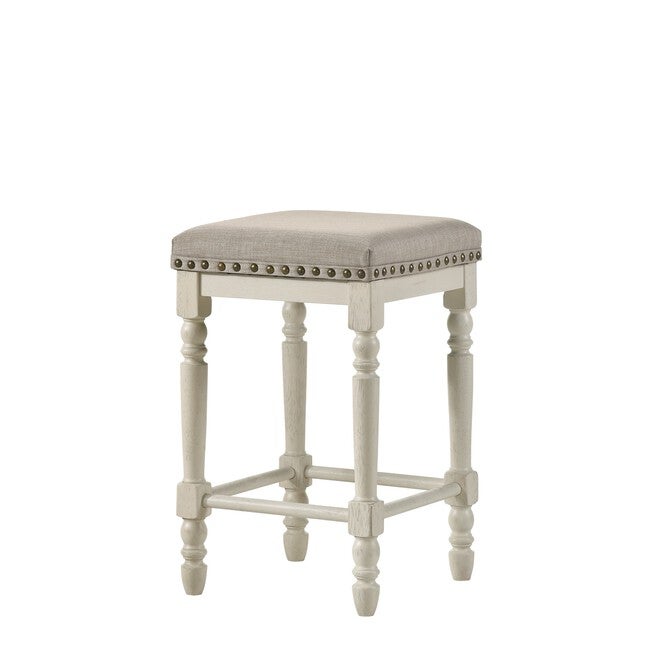 Counter Height Stool Dining, TAN FABRIC WHITE, hi-res image number 0