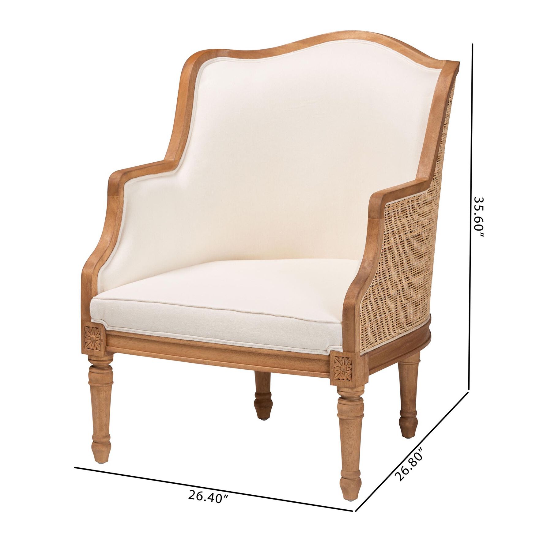Elizette Traditional French Beige Fabric And Black Finished Wood Accent Chair, , alternate image number 8