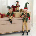 21"H Posable Christmas Elf , RED GREEN GOLD, hi-res image number null