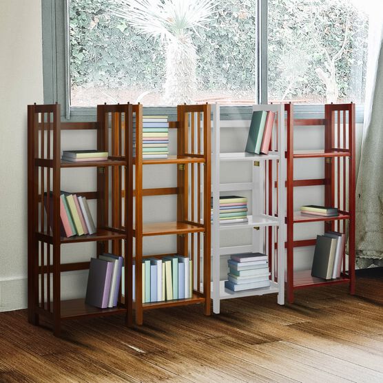 3-Shelf Folding Bookcase 14" Wide-Mahogany, , alternate image number null