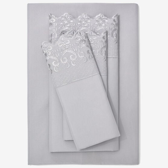 Hotel Embroidery Sheet Set, GREY, hi-res image number null