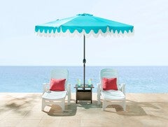 9' Tilt-N-Crank Umbrella With Fringe