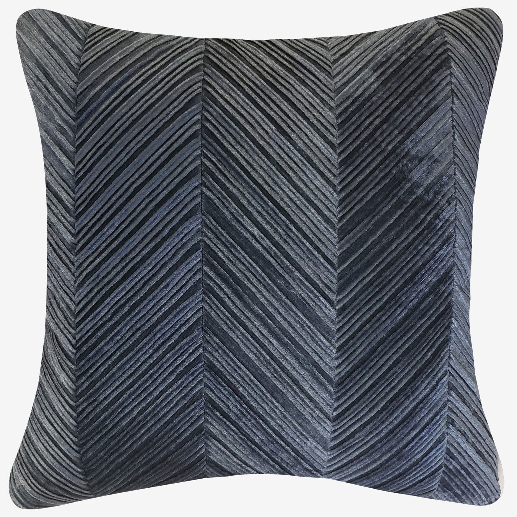 Chevron Velvet Decorative Pillow, COBALT, hi-res image number 0