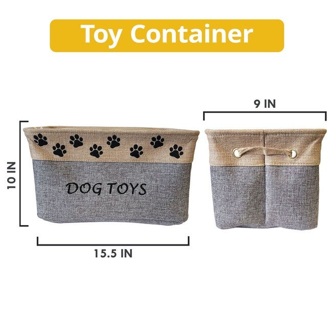 Collapsible Fabric Pet Dog Toy Storage Basket Bin, , alternate image number null