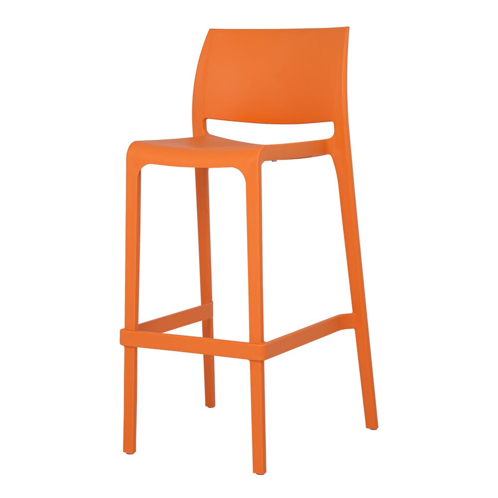 SET OF 2 SENSILLA OUTDOOR STACKABLE BARSTOOL, ORANGE, alternate image number 2