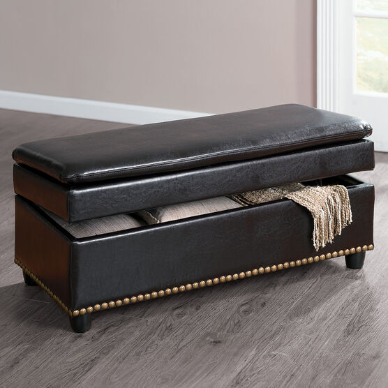 400 lbs. Weight Capacity Extra Wide Studded Ottoman, , alternate image number null