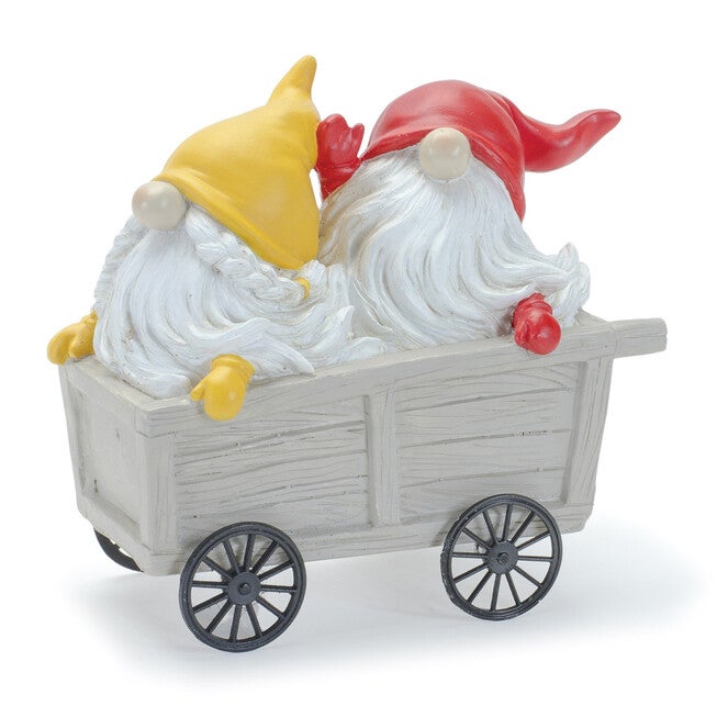 Whimsical Garden Gnome Figurine Riding A Scooter And Wheelbarrow (Set Of 2), , alternate image number 2