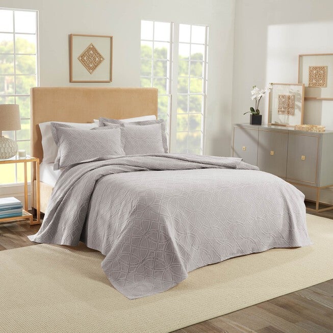 Bogart European Matelassé Coverlet Set, GREY, hi-res image number 0