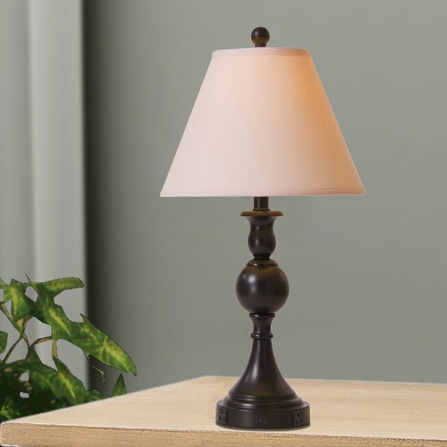 24.5 inches Painted Bronze Metal Table Lamp, BRONZE, hi-res image number null