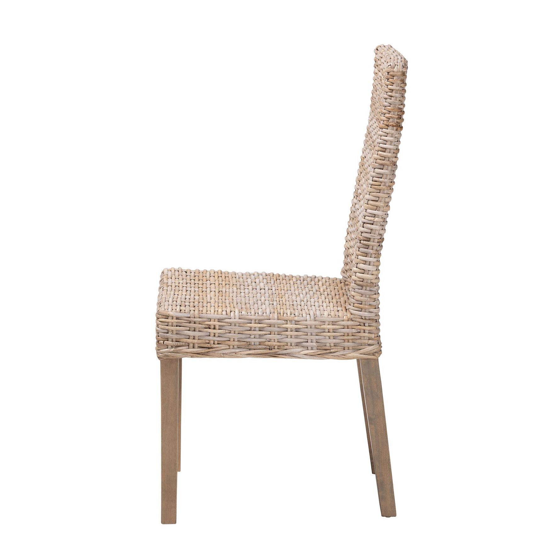 Nevina Bohemian Grey Kubu Rattan and Mango Wood Dining Chair, , alternate image number 8