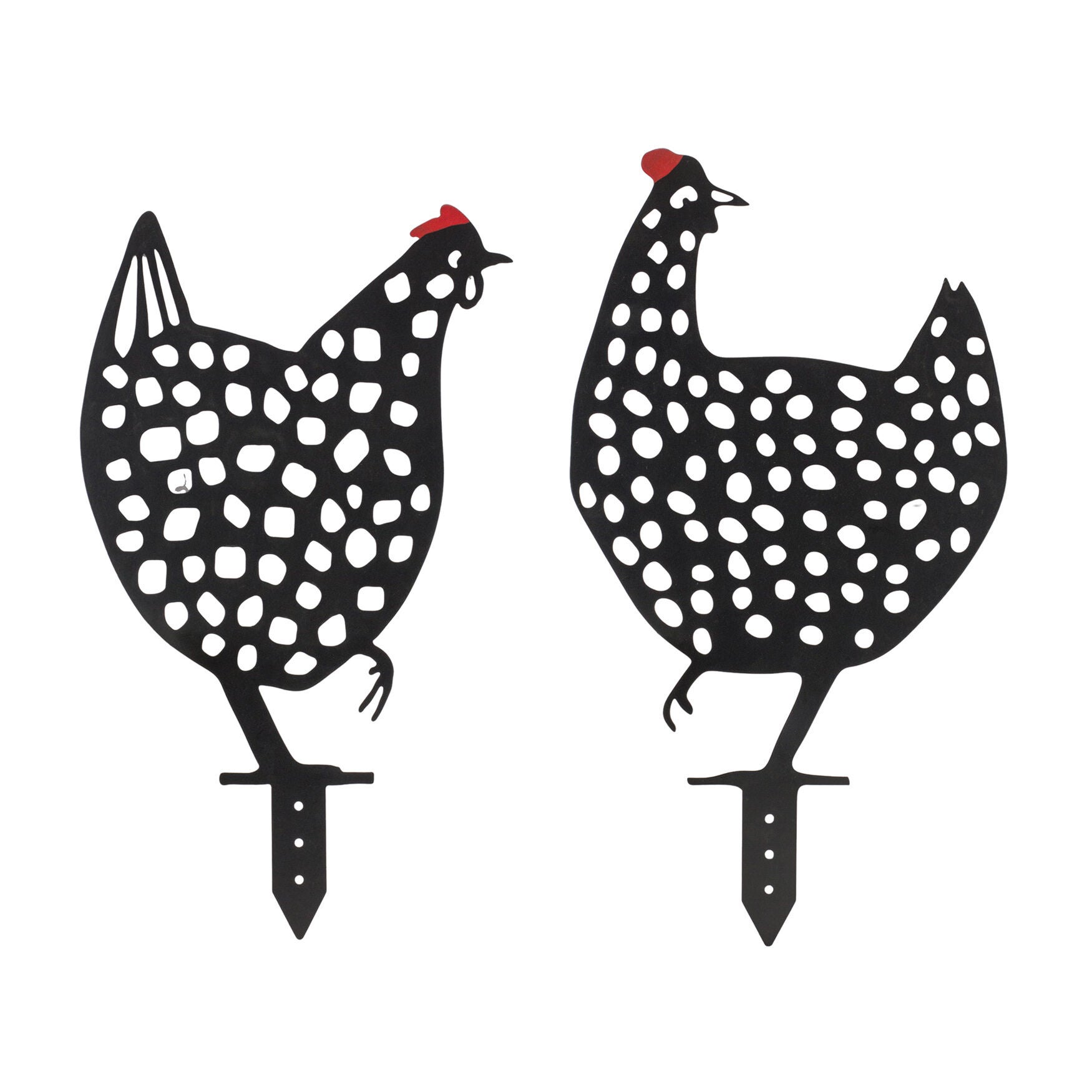 Punched Metal Chicken Garden Stake (Set Of 4), BLACK, hi-res image number 0