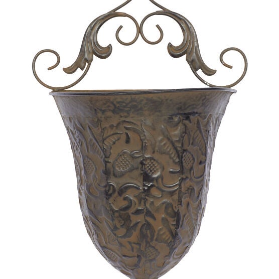 Set Of 2 Brown Metal Traditional Planter, , alternate image number null