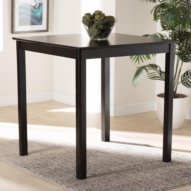 Lenoir Modern Espresso Brown Finished Wood Counter Height Pub Table, , alternate image number null