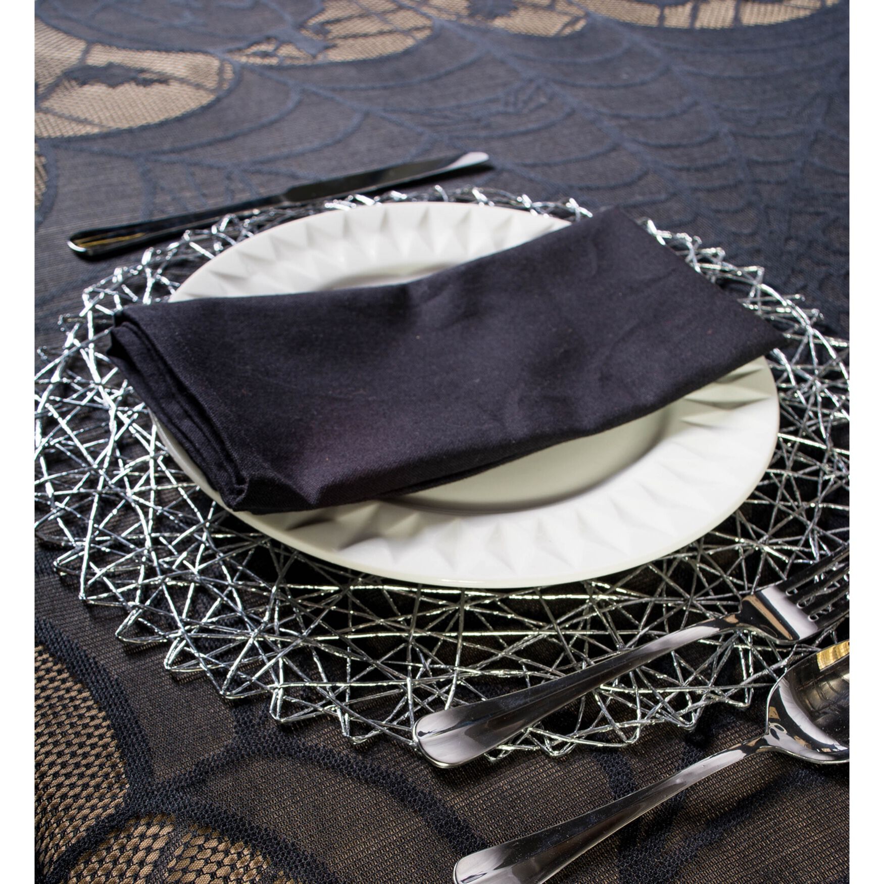 Black Napkin, Set of 6, , alternate image number 3