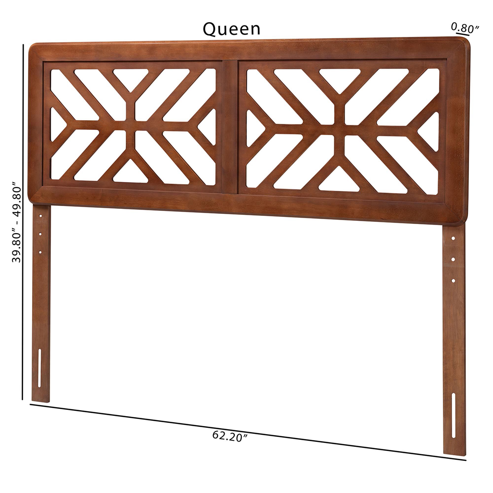 Kalare Wood Headboard with Geometric Cutout Design, Queen, BROWN, alternate image number 6