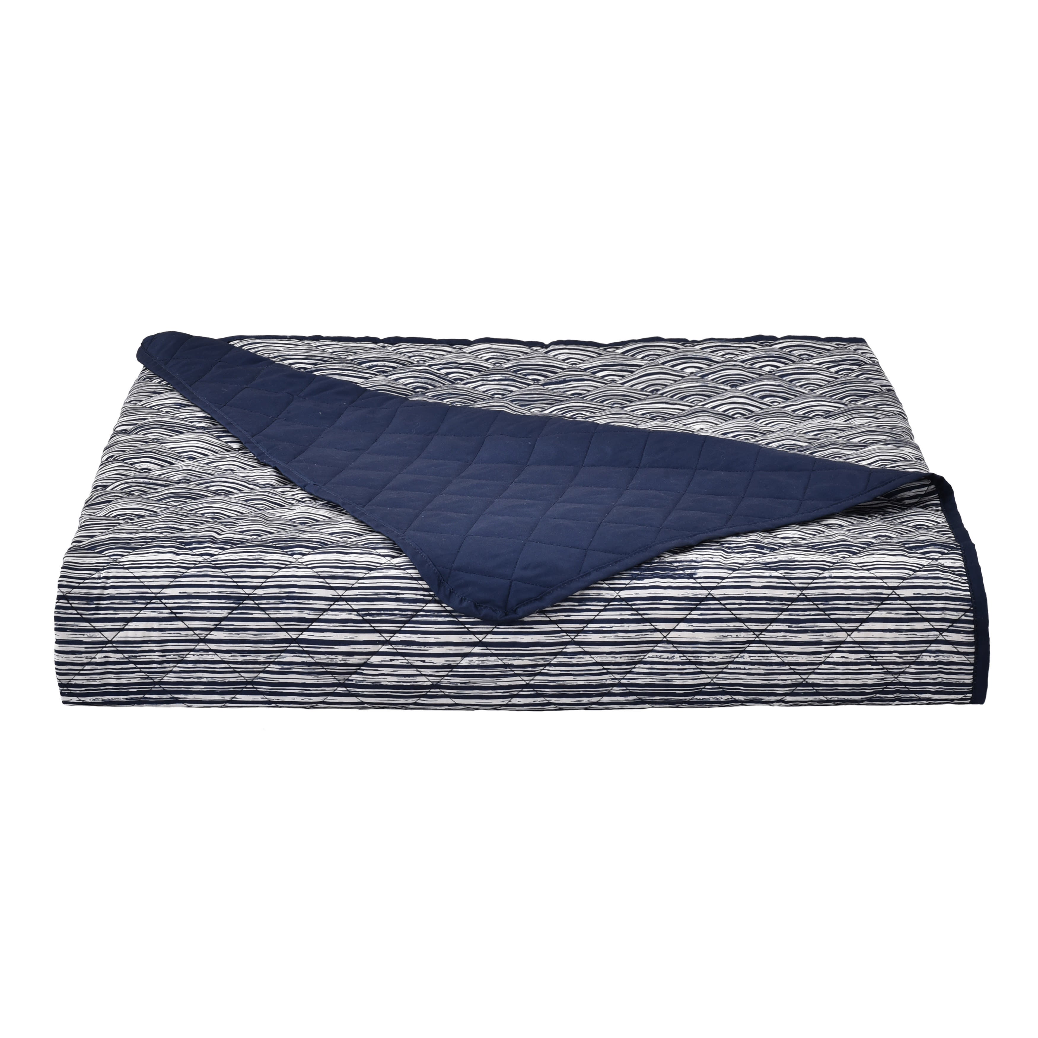 Dalton Black 3 Piece Quilt Set, NAVY, alternate image number 5