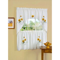 Sunshine Embellished Tier and Swag Window Curtain Set