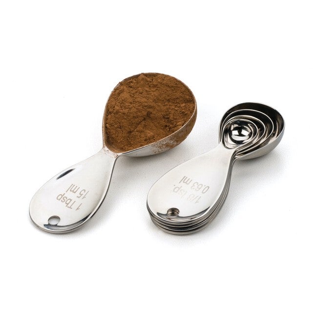 Teardrop Stainless Steel Measuring Spoon, Set 5, , on-hover image number null