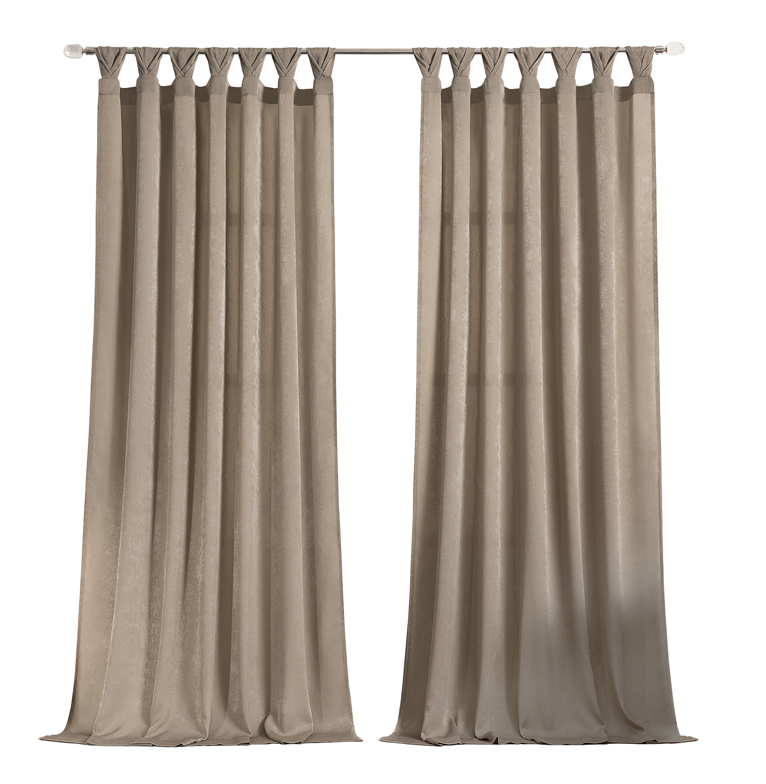 Peri Tulip Tab Top Window Curtain Panel, TAUPE, alternate image number 1