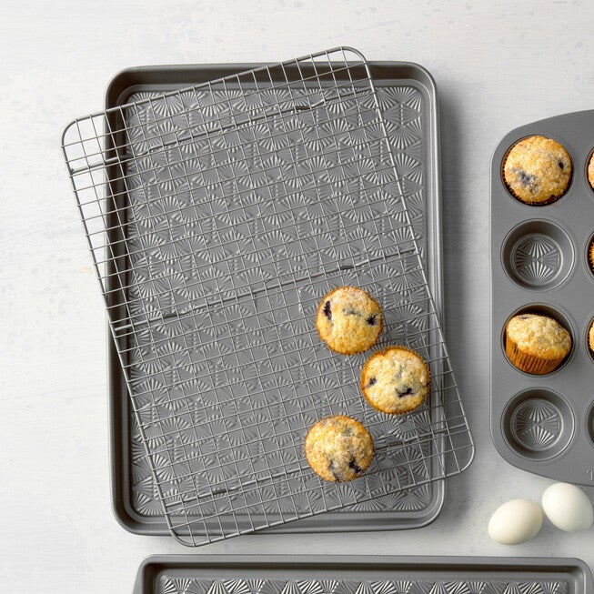 Non-Stick Baking Sheet & Rack Combo for Home Chefs, Ash Grey | Catherines