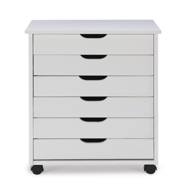 Cary Six Drawer Wide Roll Cart White Wash, , alternate image number 11
