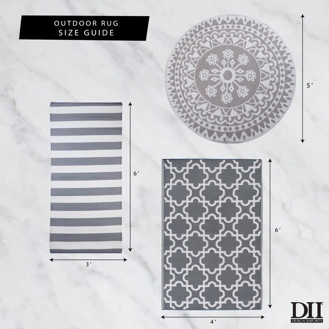 Gray Lattice Outdoor Rug 4X6 Ft Floor Coverings, , alternate image number 6