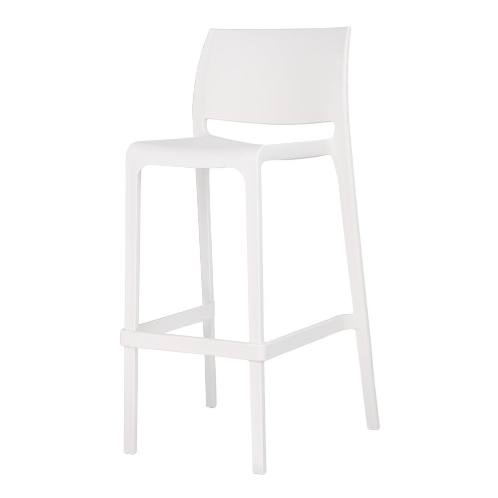 Set of 2 Sensilla Outdoor Stackable Bar Stools, WHITE, alternate image number 2
