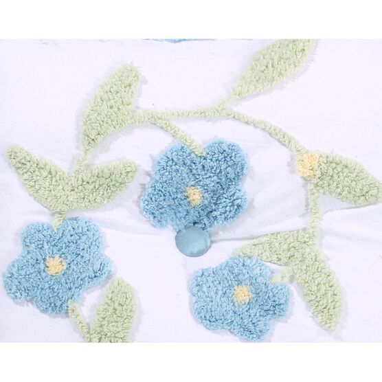 Bloomfield Collection in Floral Design 100% Cotton Tufted Chenille Square Pillow , , alternate image number null