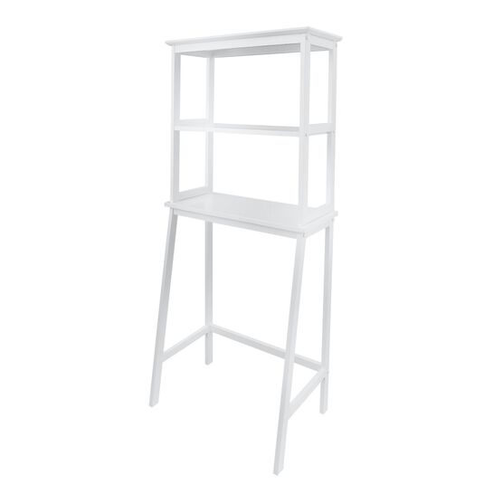 Spacesaver 100% Solid Wood Over The Toilet Rack with Shelves - White, , alternate image number null
