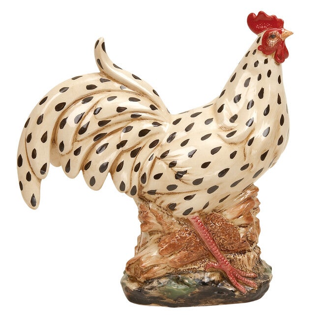 Beige Ceramic Farmhouse Birds Garden Sculpture, BEIGE, hi-res image number null