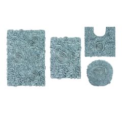 Bell Flower 4 Piece Set Bath Rug Collection