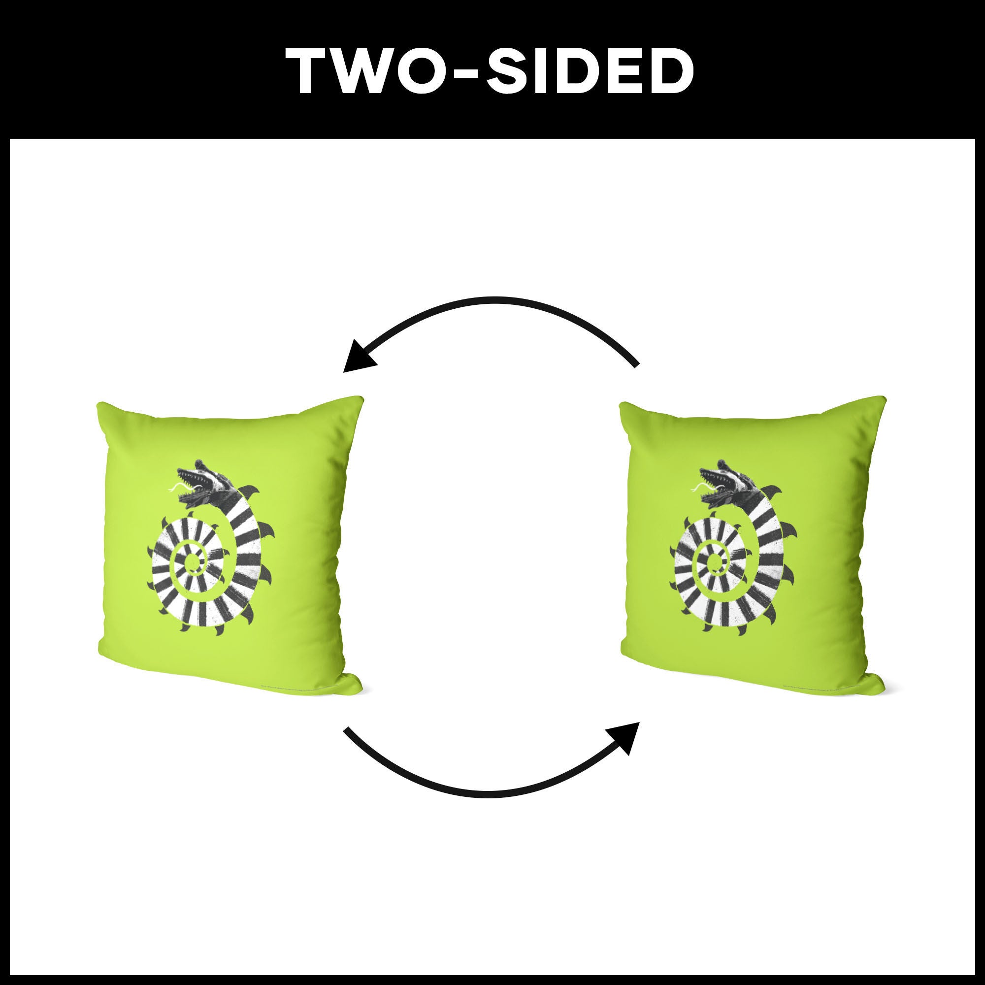 Warner Bros. Beetlejuice Mind The Sandworms Throw Pillow 18X18 Inches, GREEN, alternate image number 5