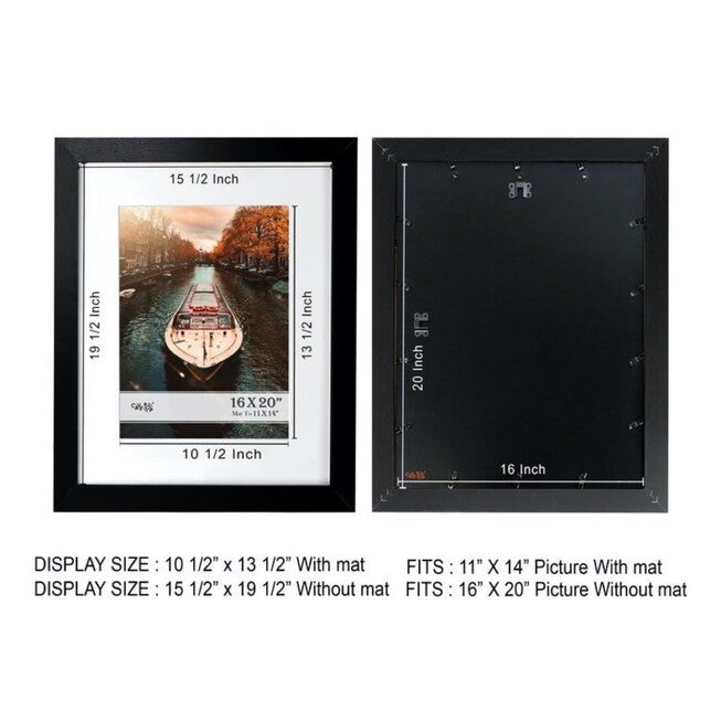 Black Wood Picture Frame With Mat 11X 14, , alternate image number 5