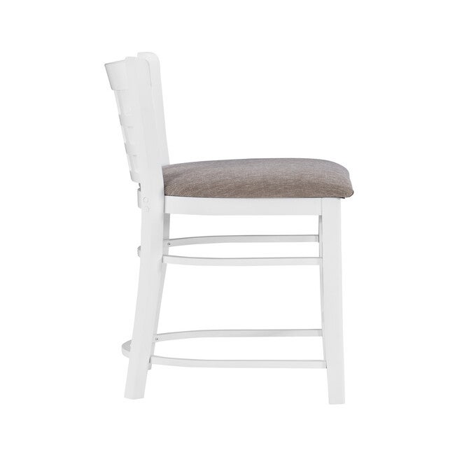 Lola Counter Stool White Upholstered Set of 2, , alternate image number null