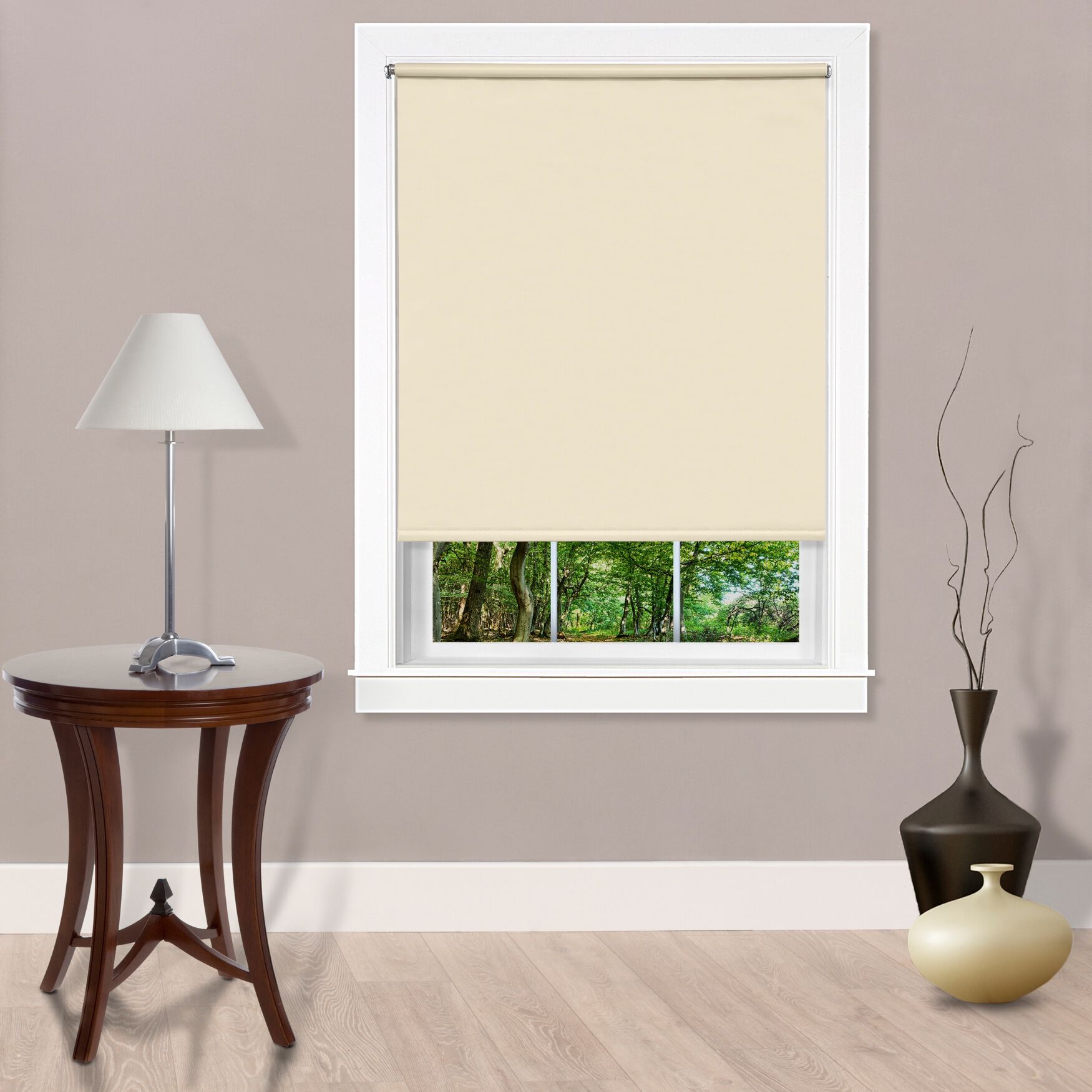 Cords Free Tear Down Light Filtering Window Shade, IVORY, hi-res image number 0