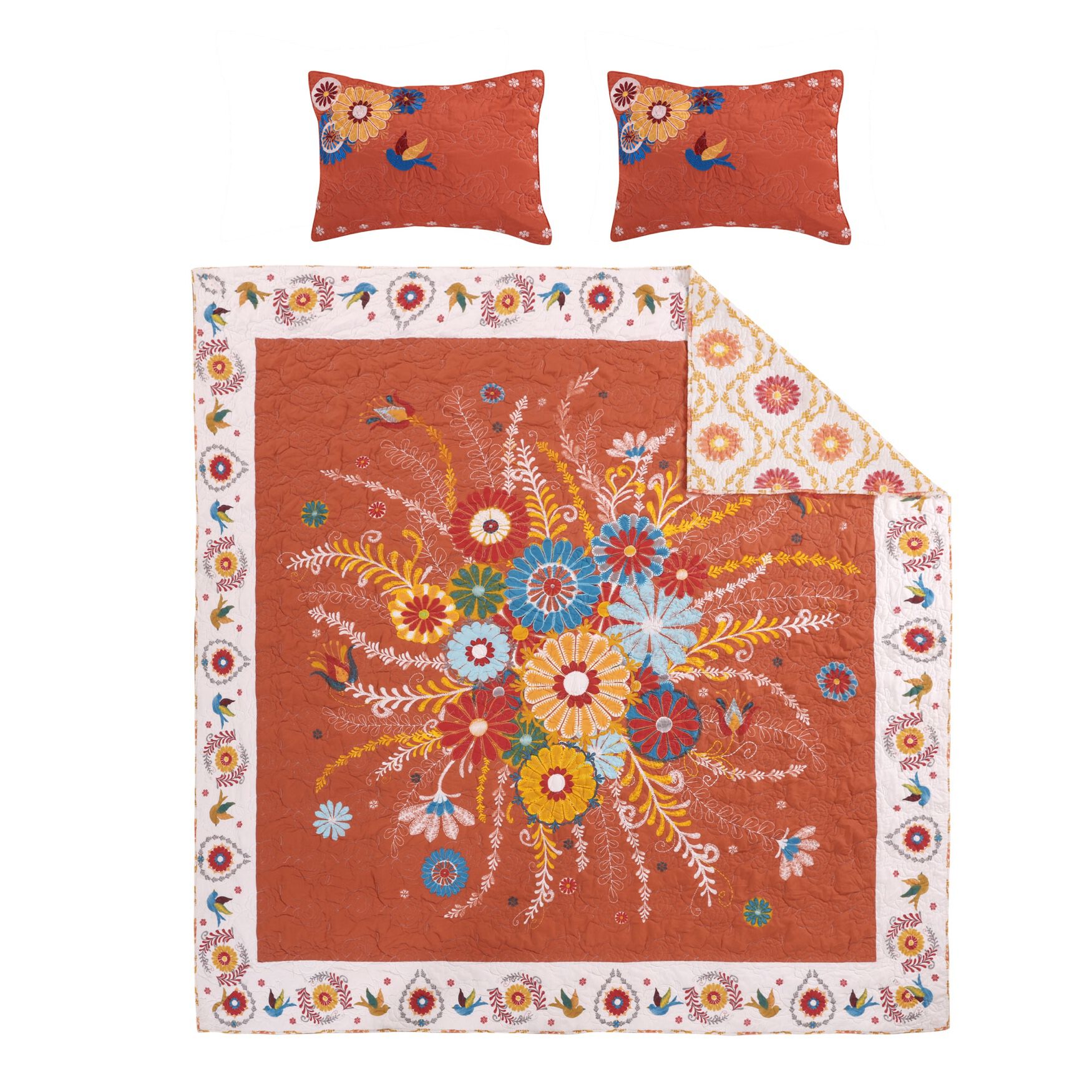 Topanga Floral Folk Art Cotton Quilt Set, , alternate image number 7