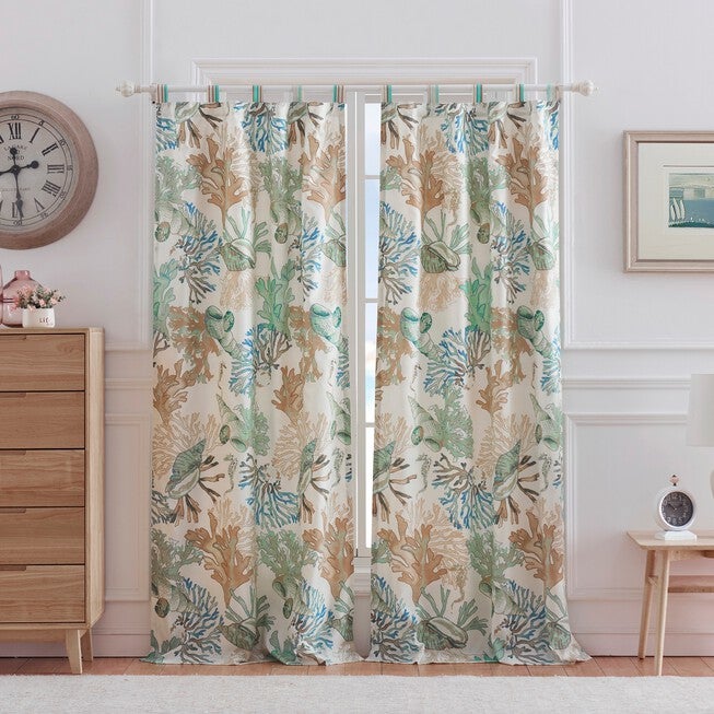 Atlantis Jade Curtain Panel Pair , JADE, hi-res image number 0