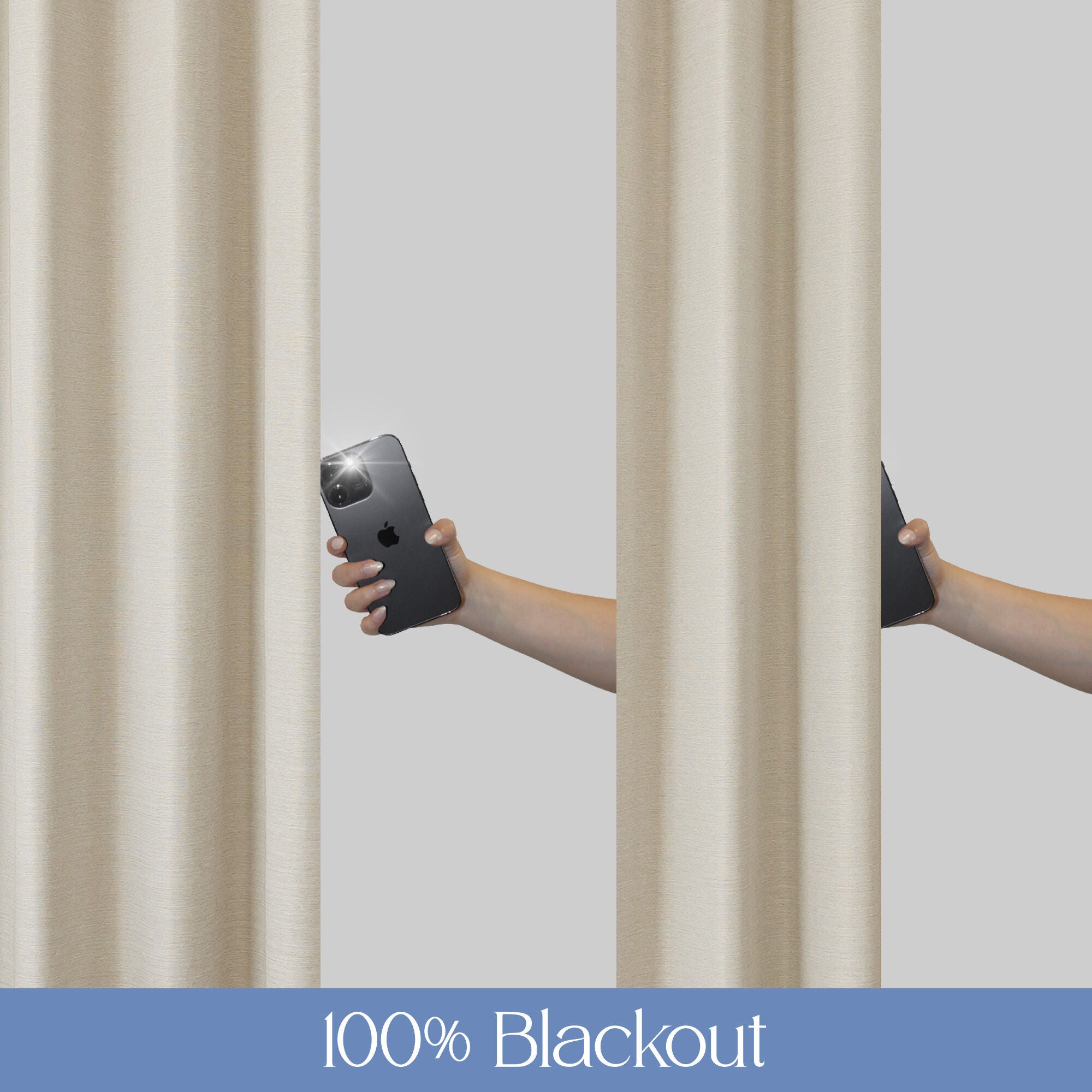 Brushed 100% Blackout Grommet Pair, LINEN, alternate image number 5